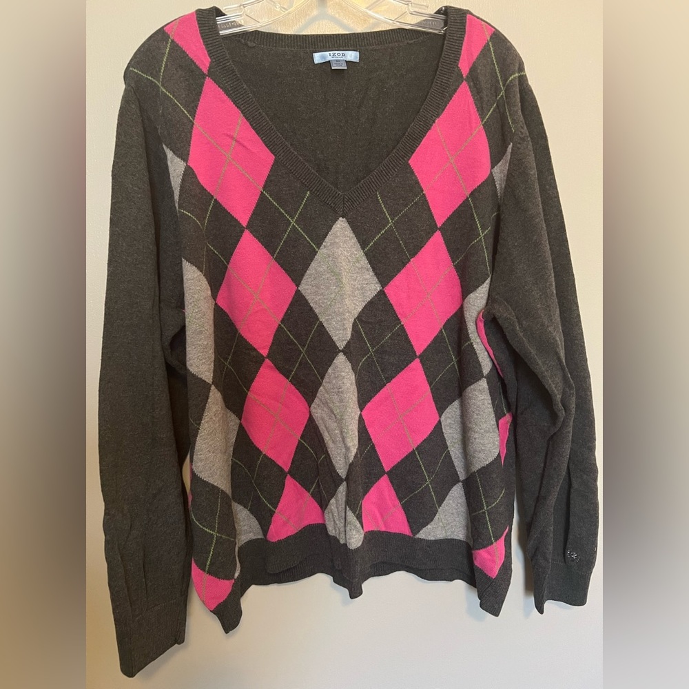 Ladies Izod 2X, lightweight argyle sweater
